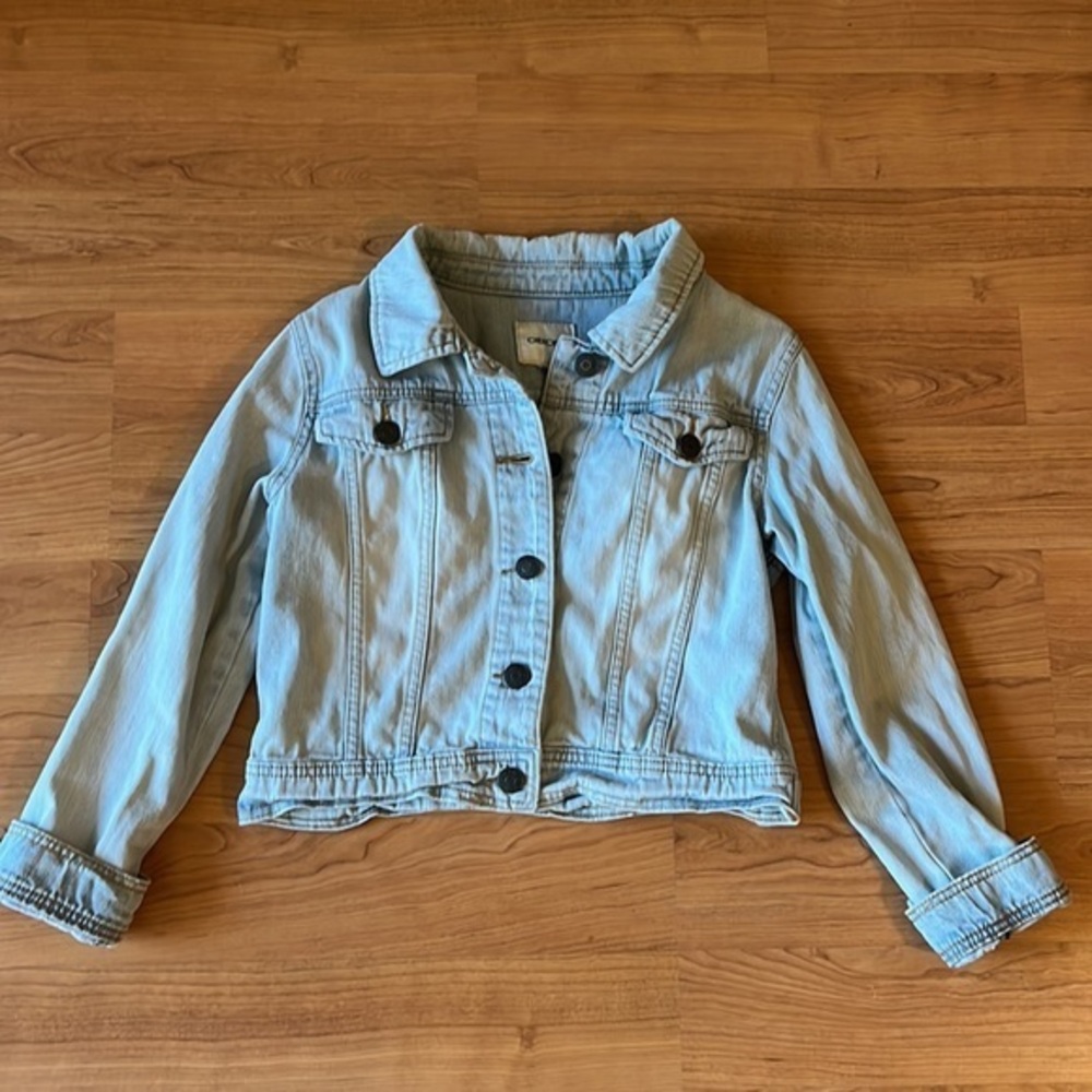 Vintage Cropped Whitewash Denim Jean Jacket xxs